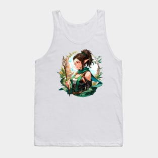 Realistic Anime Nissa, Sage Animist - Zendikar Planeswalker Tank Top